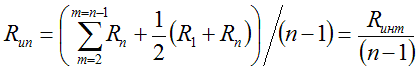 формула для расчета приведенного интегрального Эло рейтинга